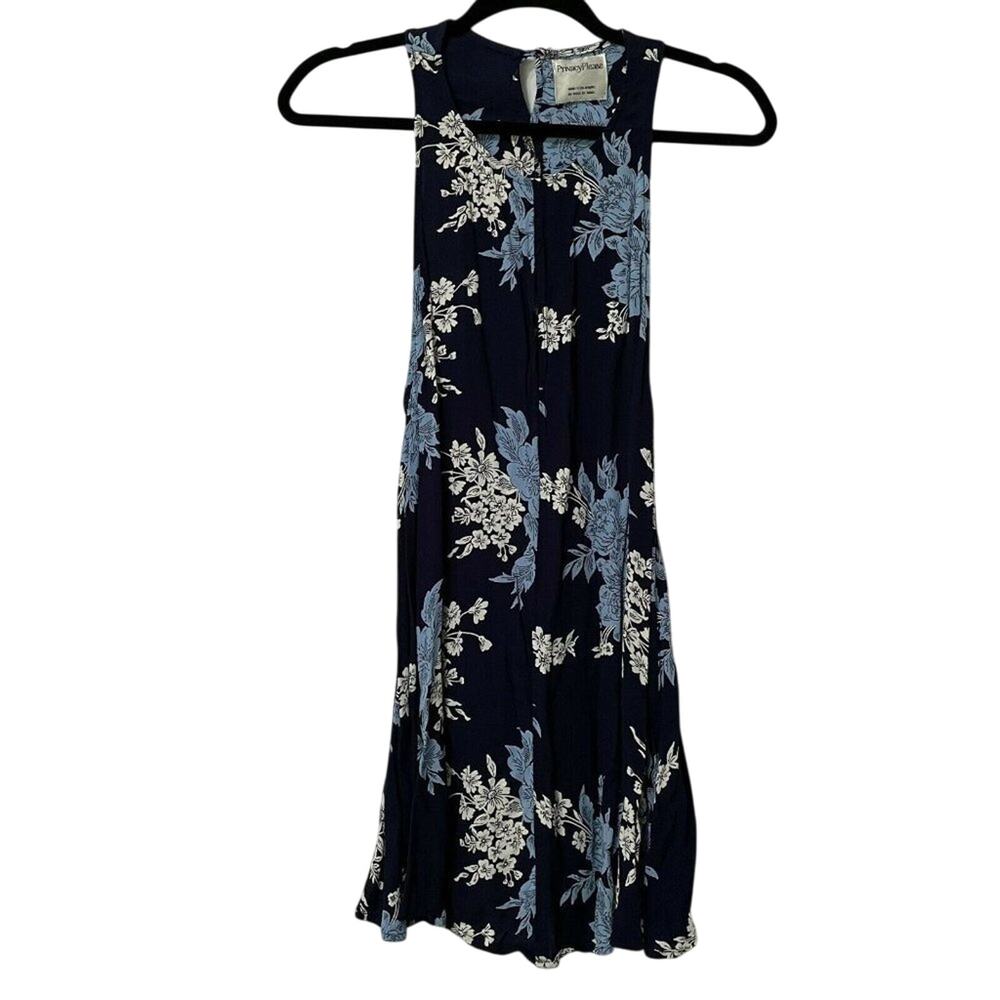 Privacy Please Blue Floral Sleeveless Mini Dress S